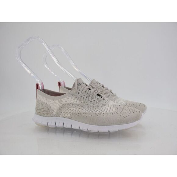 Cole Haan Women's Zerogrand Stitchlite Oxford Size 5 B Beige Knit Lace Up Shoes - Picture 1 of 11